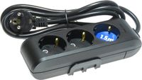 Panasonic 3-voudige stekkerdoos - 1,5 meter - zwart