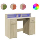 VidaXL Bureau met LED-verlichting 120x55x91 cm Sonoma Eikenkleur