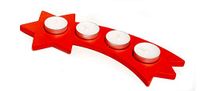 Hess Holzspielzeug 40035 - Theelichthouder in stervorm met staart, van hout, rood