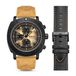 Timberland ILG of Switzerland AG Chronograaf Pyppervile Heren Polshorloge - Zwart Stalen Kast, Bruine Leren Band, Quartz Uurwerk, 5 ATM Waterdicht