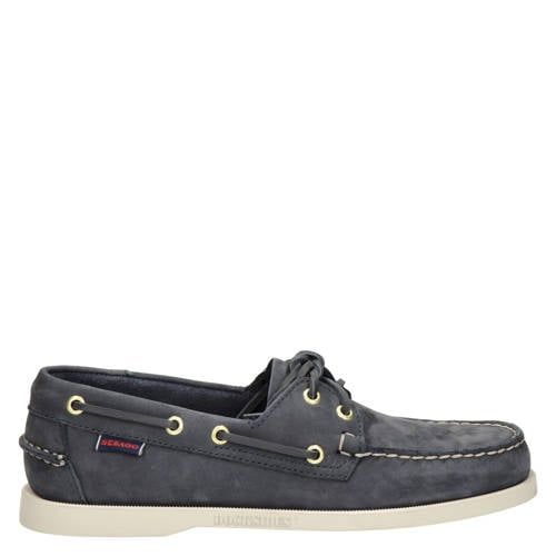 Sebago Dockside Nubuck leren bootschoenen blauw