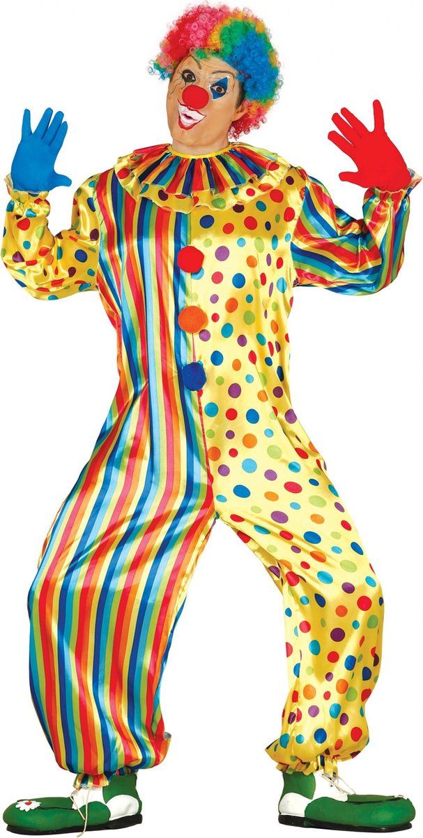 Guirca Jumpsuit Clown Heren Polyester Geel Maat XL