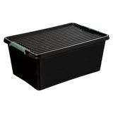 5five - plastic doos 40l "clip n box" zwart