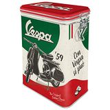 Nostalgic-Art Retro koffieblik, Vespa – The Italian Classic – Geschenkidee voor scooterliefhebbers, Blik met aromadeksel, Vintage design, 1,3 l