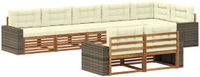 vidaXL Acacia Hout Bank Loungeset 8 Zitplekken Natuurlijk en Crème