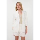 Esqualo Krijtstreep Linnen Blazer Ecru