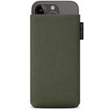 Adore June Classic recycled phone case olive green compatible with iPhone 15 14/iPhone 15 14 Pro, modern and durable R-PES fabrics, made in Europe