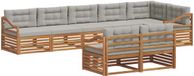 vidaXL Acacia Hout Bank Loungeset 8 Zitplekken Naturel et Gris Clair