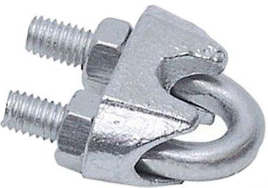 ABC-LED 2x RVS Staaldraadklem Kabelklem - 10mm - Gegalvaniseerd