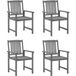 Maison Exclusive - Lot de 4 chaises de jardin en bois d'acacia massif gris avec coussins
