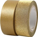 Goudkleurig Glitter Washi Tape - 4 Rollen - Bellatio Decorations