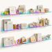 BAKAJI Set van 6 wandplanken van acryl, modern design, multifunctionele wandplank, organizer voor slaapkamer, woonkamer, keuken, badkamer, boekenkast, ruimtebesparend, 38 x 10 x 4,8 cm, meerkleurig