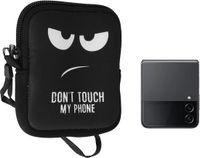 kwmobile Telefoontas voor opvouwbare smartphones XXS - 3 / 3,5" Hoes – Neopreen tas – Telefoontasje met 10 x 8 x 2 cm – Don't Touch My Phone design