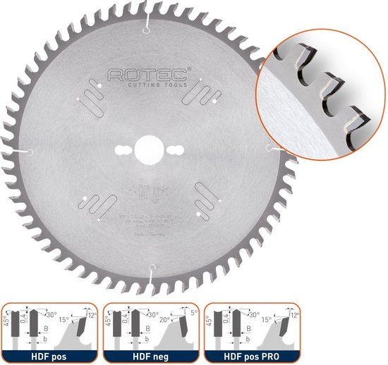 Rotec HM formaatzaagblad Dak/Hol, ø350x3,5x30mm Z=72 HDF pos - 5544050