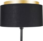 QAZQA shade-duo - Moderne Vloerlamp - Staande Lamp met kap - 1 lichts - H 166 cm - Zwart