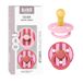 BIBS Colour Studio Speen verpakking van 2 stuks. BPA-vrij, Ronde speen. Natuurlijk rubberlatex, Geproduceerd in Denemarken, Maat 2 (6-18 maanden), Block Baby Pink Coral