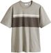 Next Heren Geblokt T-shirt Naturel