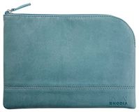 RHODIA 116635C - Etui met Ritssluiting in Imitatieleer - Water - Maat M (16 x 22 cm)
