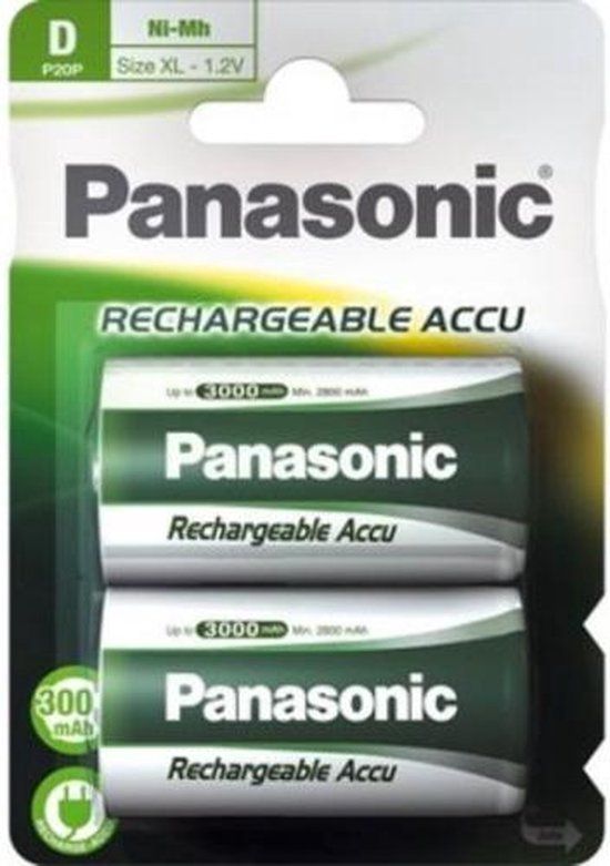 Panasonic D - HR20 3000 mAh Oplaadbare Batterijen - 2 stuks