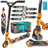 KESSER® X-Limit Trottinette acrobatique pour Adultes et Enfants - Trottinette pliable et réglable en hauteur - Trottinette pour enfants avec roues en PU - Orange / Noir
