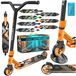 KESSER® X-Limit Trottinette acrobatique pour Adultes et Enfants - Trottinette pliable et réglable en hauteur - Trottinette pour enfants avec roues en PU - Orange / Noir