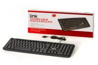 LINK LKTAST02R Italiaans USB-toetsenbord, 108 toetsen, zwart, van gerecycled kunststof
