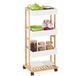 Relaxdays Keukentrolley Bamboe - 4 Etages - Serveerwagen - Opbergtrolley - Lichtbruin/Wit