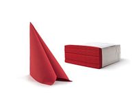 Alvotex CHIC Airlaid 50 servetten, stofachtig, hoogwaardige, wegwerpservetten, rood, 40 x 40 cm