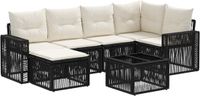vidaXL Tuinbank - Set - 7-delig - Zwart en Crèmewit - Polywood