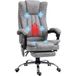 Pangivo Fauteuil de bureau massant chauffant avec repose-pied inclinable revêtement synthétique gris