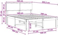 vidaXL Tweepersoonsbed met hoofdeinde ROSTOCK Wit 160 x 200 cm
