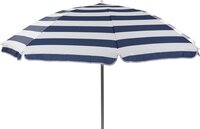 Bo-Camp Parasol - Beach - Met knikarm - Gestreept - Ø 165 cm - Blauw