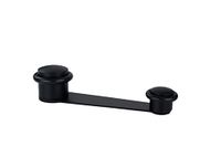 I-152DUAL EVI-beslag I-152DUAL Deurstopper met draaibare houder, messing, kleefbevestiging of met schroef + pluggen, voor deuren tot 70 mm dik (zwarte lak, zwart rubber)