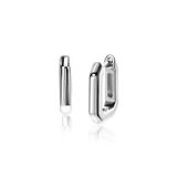 ZINZI 16mm zilveren luxe oorringen 16x3mm achthoekig met klapsluiting ZIO2495