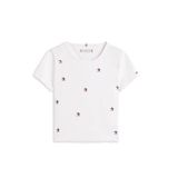 Tommy Hilfiger T-shirt met textuur en borduursels wit