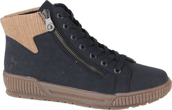Rieker N0709-15 dames veterboots sportief maat 37 blauw