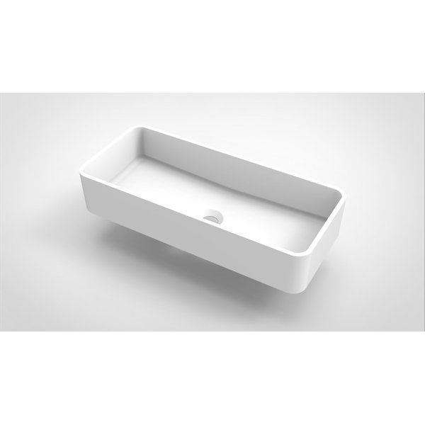 Arcqua Case opbouw waskom rechthoek 60x26cm mat wit WAS112025