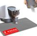 Ibenzoa® Tapis de litière pour chat avec motif nid d'abeille, Étanche, Double couche, Gris, 30 x 40 cm