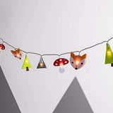 Lights4fun Lichtsnoer voor kinderen, 16 warmwitte leds, werkt op batterijen, met vilten figuren