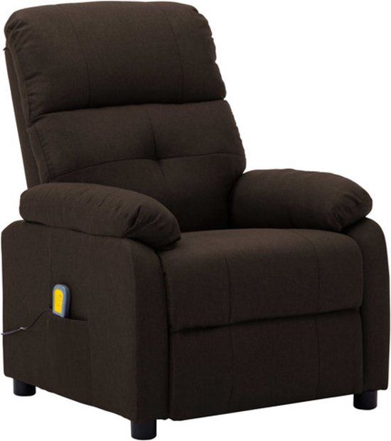 vidaXL Massagestoel stof donkerbruin