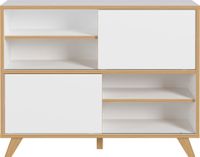 Germania Opbergkast Hercules 120cm met 2 schuifdeuren - wit/eik