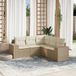 Maison Exclusive - Ensemble de meubles de jardin 5 pièces avec canapé et coussins, beige, en polyrotin
