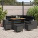 vidaXL Tuinbank Set 9-delig Zwart Polyrattan