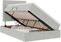 vidaXL LED opbergbed met matras Lichtgrijs 120 x 200 cm Fluweel