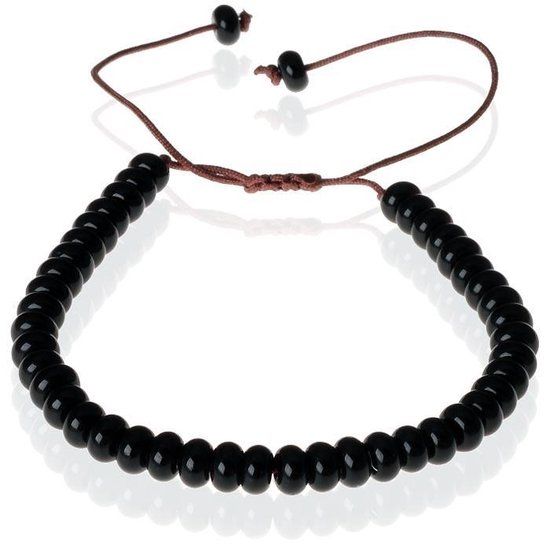 TJ Tom Jaxon Tom Jaxon kralen armband Onyx Natuursteen Verstelbaar Zwart