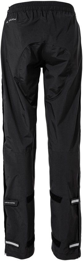 VAUDE Women's Yaras Rain Zip Pants IV, black, size 46, waterproof cycling pants for women