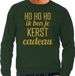 Bellatio Decorations Foute kersttrui/sweater pour hommes - Hohoho cadeau de Noël - vert - paillettes or S