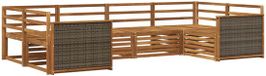 vidaXL Hoek loungeset 4 zitplekken Naturel Massief Acacia Hout