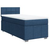 VidaXL Boxspringbed met matras, blauw, 90x200 cm, stof