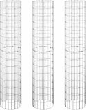 vidaXL Gabion plantenbakken 3 st rond verhoogd ø30x150 cm staal